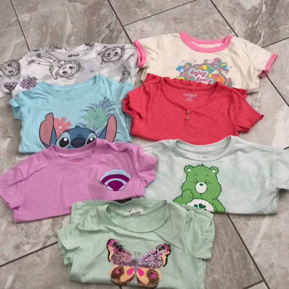 GIRL- Short Sleeve Tees | Bundle of Seven Pieces | XS 4-5